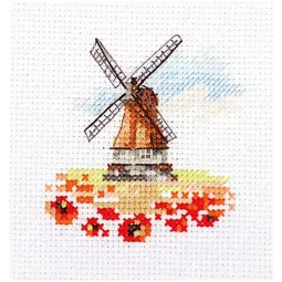 Vėjo malūnas aguonų lauke S0-197