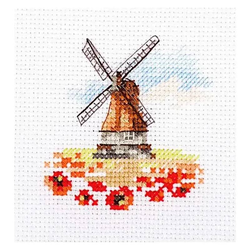 Windmühle im Mohnfeld S0-197