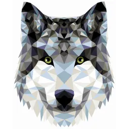 Kit de peinture par numéros. P004 Loup (style polygonal) 40*50