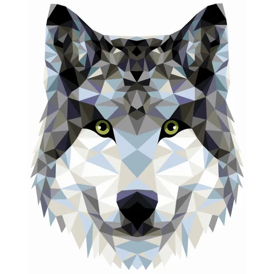 Набор для творчества "Рисование по номерам". P004 Волк (полигональн...