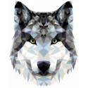 Mal-nach-Zahlen-Set. P004 Wolf (polygonales Design) 40*50