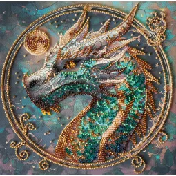 Mittelgroßer Stickpackung mit Perlen „Breath of Fire“ 20x20 cm AAMB-122