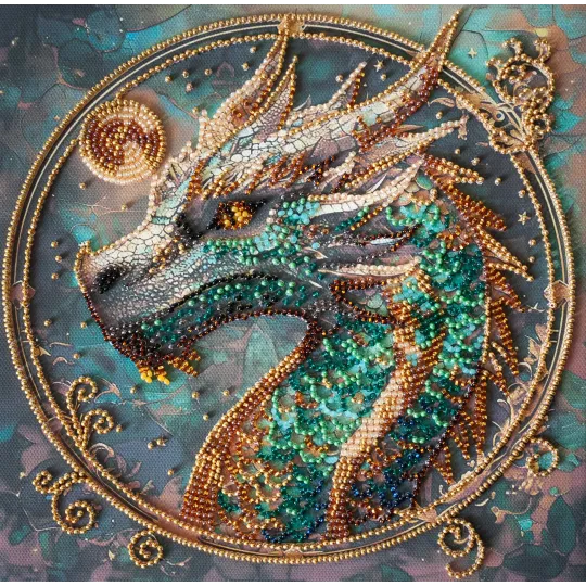 Kit de broderie de perles de taille moyenne "Souffle de Feu" 20x20 cm AAMB-122
