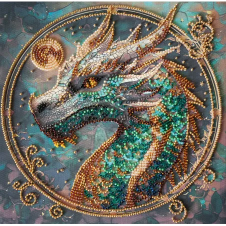 Kit de broderie de perles de taille moyenne "Souffle de Feu" 20x20 cm AAMB-122