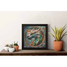 Vidutinio dydžio rinkinys siuvinėjimui karoliukais „Ugnies alsavimas“ 20x20 cm AAMB-122