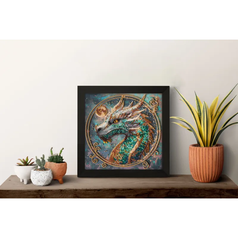 Mittelgroßer Stickpackung mit Perlen „Breath of Fire“ 20x20 cm AAMB-122