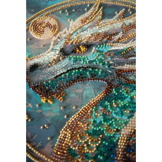 Kit de broderie de perles de taille moyenne "Souffle de Feu" 20x20 cm AAMB-122