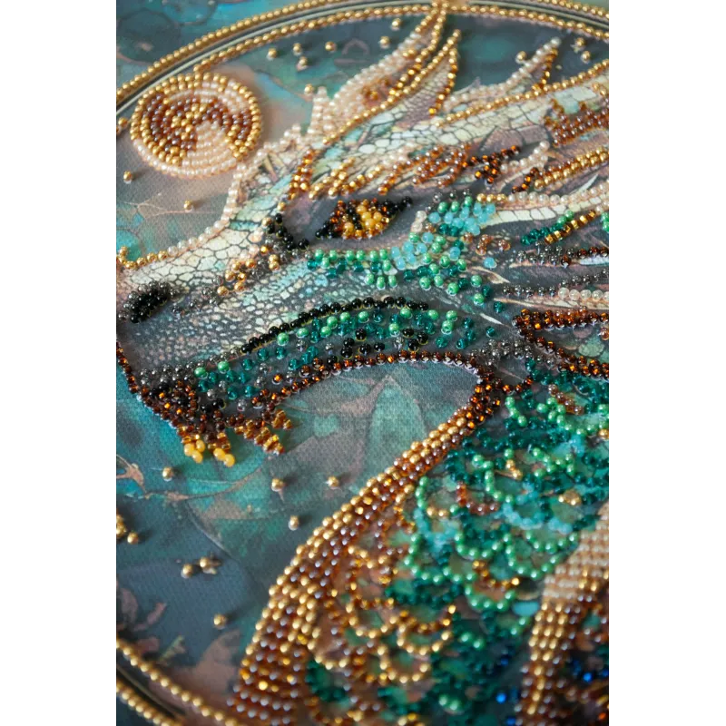 Kit de broderie de perles de taille moyenne "Souffle de Feu" 20x20 cm AAMB-122