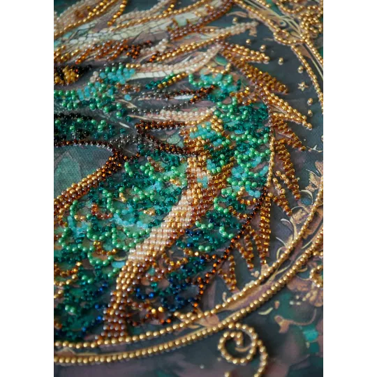 Kit de broderie de perles de taille moyenne "Souffle de Feu" 20x20 cm AAMB-122