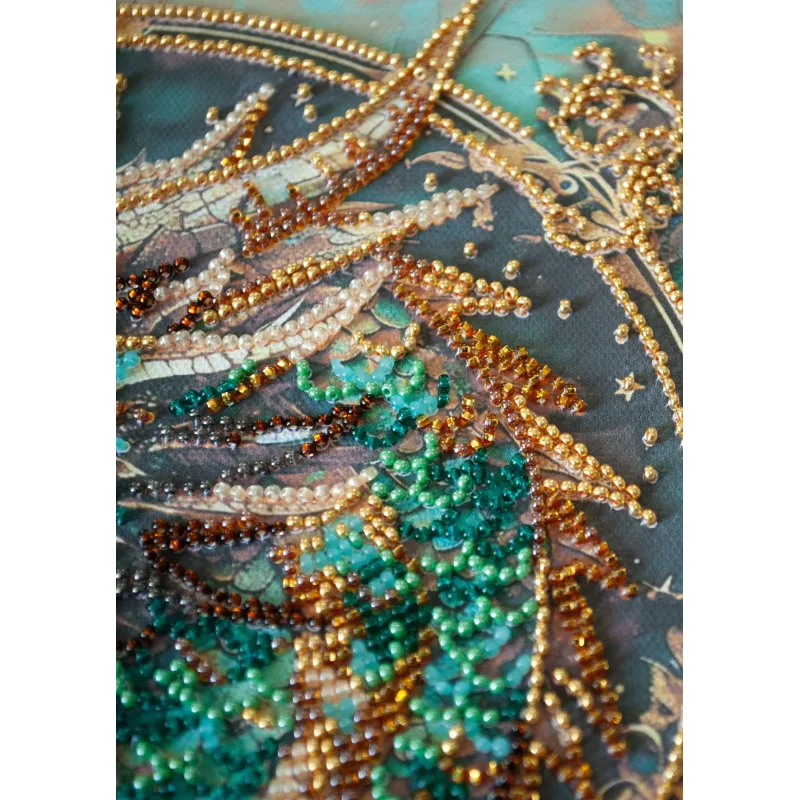 Kit de broderie de perles de taille moyenne "Souffle de Feu" 20x20 cm AAMB-122