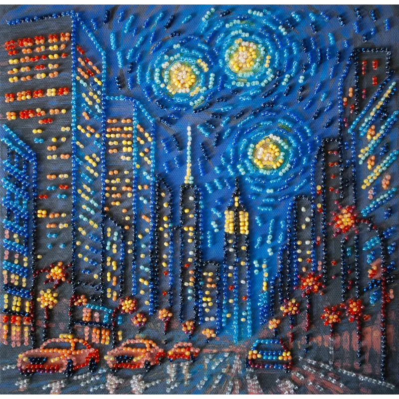 Mittelgroßer Perlenstickerei-Set "Der Rhythmus des Lebens" 20x20 cm AAMB-121