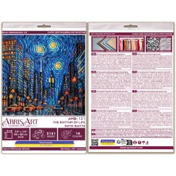 Mid-sized bead embroidery kit "The rhythm of life" 20x20 cm AAMB-121