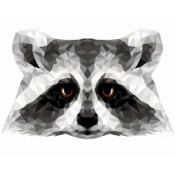 (SALE) Painting by numbers kit. P006 Raccoon (polygon style) 40*50