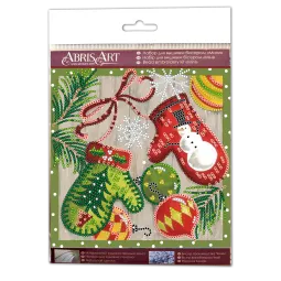 Mini Bead embroidery kit - Holiday trivia 15x15 cm AAM-201