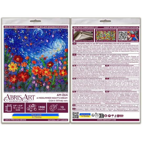 Mini kit de broderie de perles "Le Songe d'une Nuit d'Été" 15x15 cm AAM-264