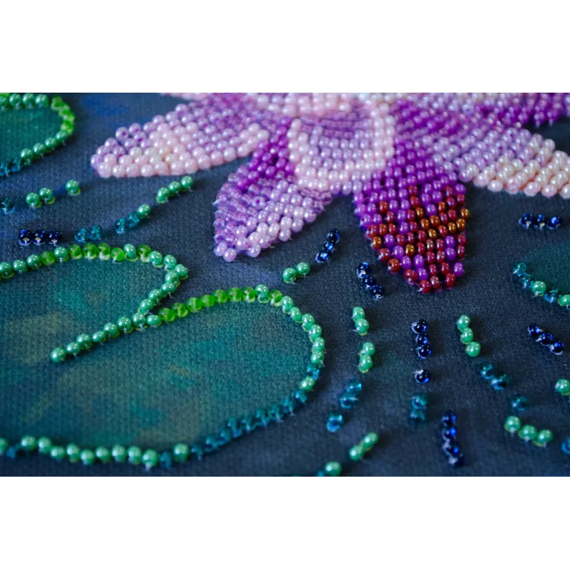 Kit de broderie de perles Mini "Nénuphar" 15x15 cm AAM-262