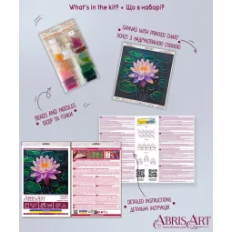 Miniatiūrinis karoliukų siuvinėjimo rinkinys "Vandenlilija" 15x15 cm AAM-262