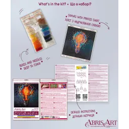 Mini Bead embroidery kit "Bring the light" 15x15 cm AAM-260