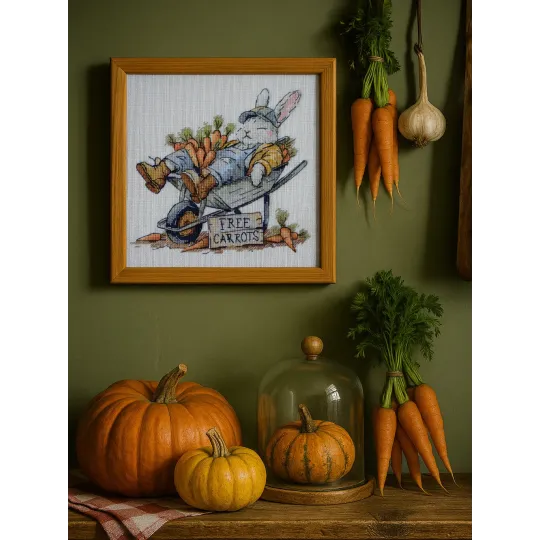 Kits de point de croix "Carottes gratuites" 20x18 cm AAH-288