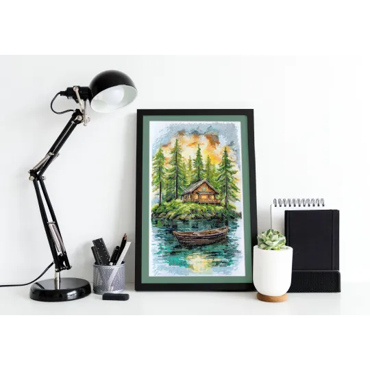 Kreuzstich-Sets "Stille im Wald" 20x35 cm AAH-286