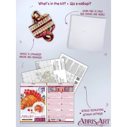 Наборы для вышивания крестиком "Круассан с красной смородиной" 20x20 см AAH-285