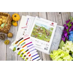 Kryželių siuvinėjimo rinkinys "Asilų kiemas" 39x32 cm SBU5087