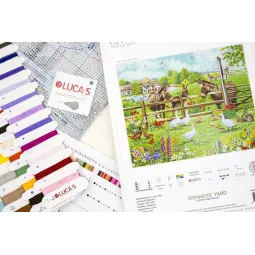 Cross Stitch Kit "Donkeys' Yard" 39x32 cm SBU5087