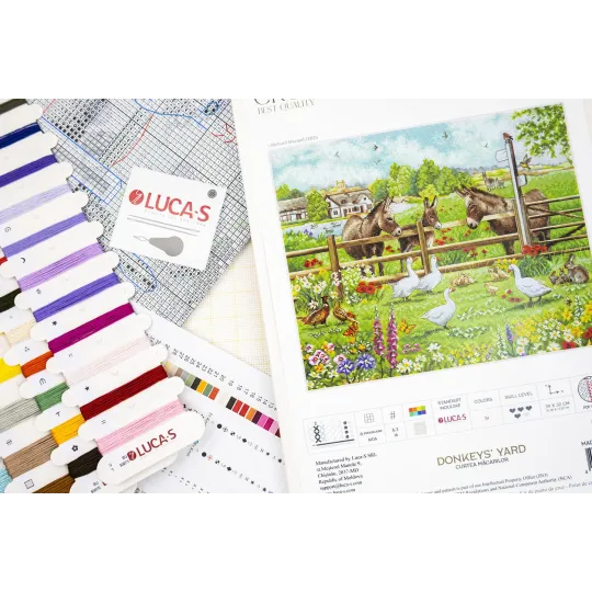 Cross Stitch Kit "Donkeys' Yard" 39x32 cm SBU5087 Cross Stitch Kit "Donkeys' Yard" 39x32 cm SBU5087