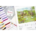 Kit de point de croix "Donkeys' Yard" 39x32 cm SBU5087