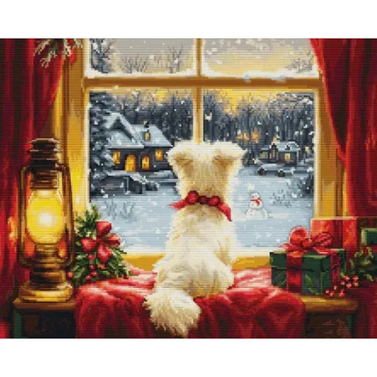 Kit de point de croix "Waiting For The Snowflakes" 36x29cm SBU5076