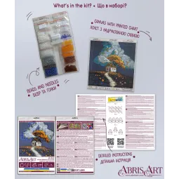 Mini Bead embroidery kit "Cottage Beneath the Clouds" AAM-263