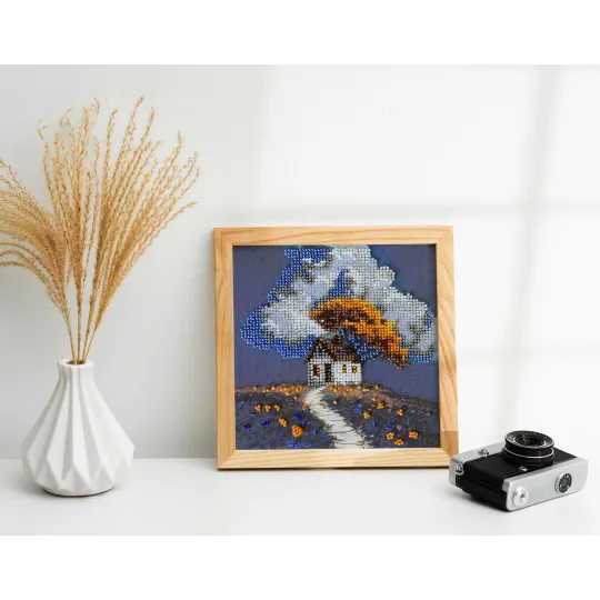 Mini kit de broderie de perles "Cottage Beneath the Clouds" AAM-263