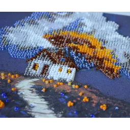 Mini Bead embroidery kit "Cottage Beneath the Clouds" AAM-263
