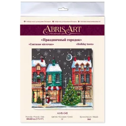 Mid-sized bead embroidery kit - Holiday town (Winter tale) 20x20 cm AAMB-048