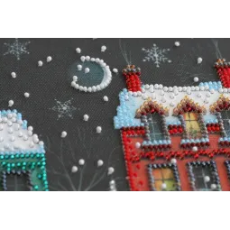Mid-sized bead embroidery kit - Holiday town (Winter tale) 20x20 cm AAMB-048