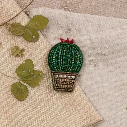 Cross stitch kit KLART "Brooch. Cactus" KL10-005