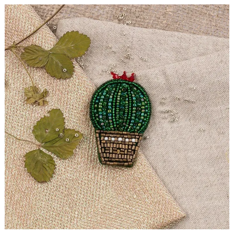 Cross stitch kit KLART "Brooch. Cactus" KL10-005