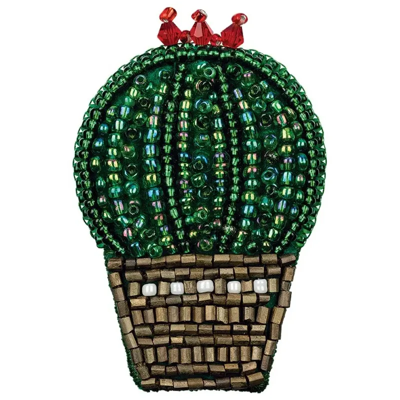 Cross stitch kit KLART "Brooch. Cactus" KL10-005