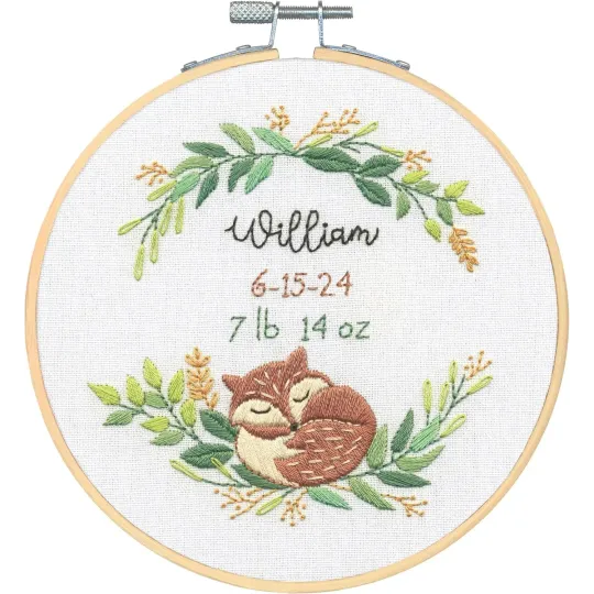 Kit point de croix "Naissance d'un renard" 15x15 cm D72-70392
