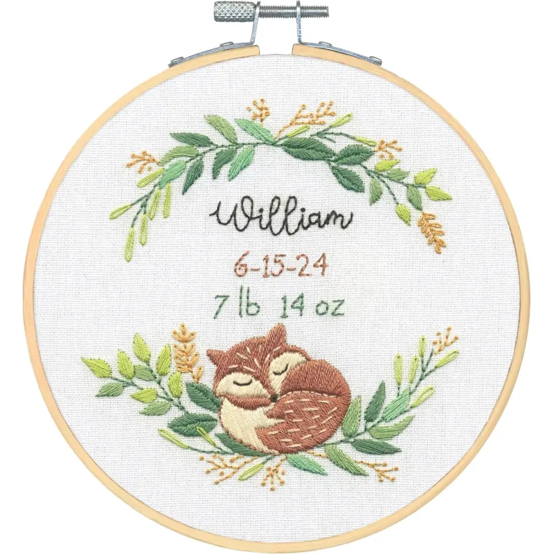Kit point de croix "Naissance d'un renard" 15x15 cm D72-70392