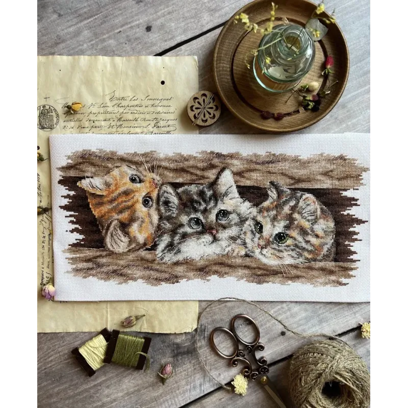 Kreuzstich-Set "Flauschiges Trio" 35 х 14,5 cm SANP-69