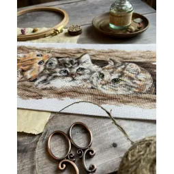 Cross stitch kit "Fluffy trio" 35 х 14,5 cm SANP-69