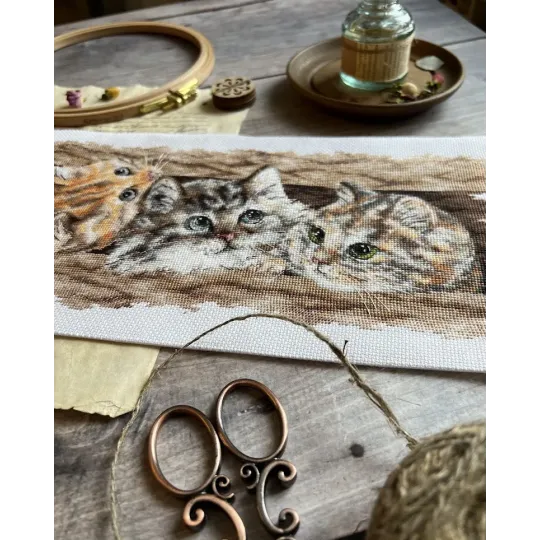 Kreuzstich-Set "Flauschiges Trio" 35 х 14,5 cm SANP-69