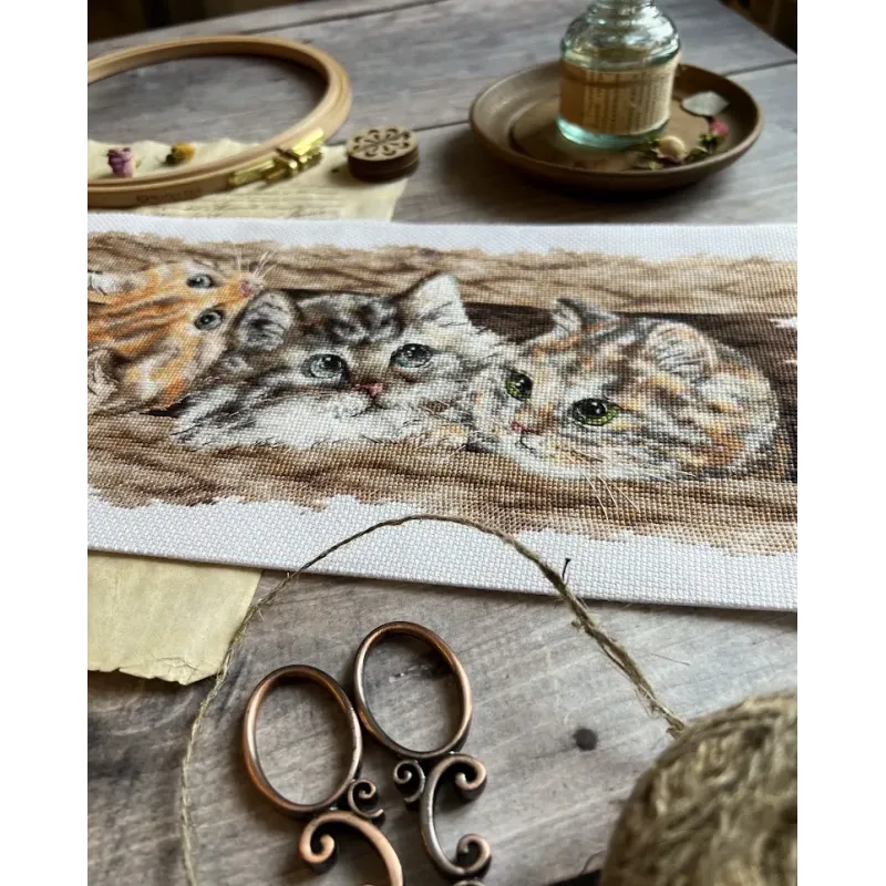 Kreuzstich-Set "Flauschiges Trio" 35 х 14,5 cm SANP-69