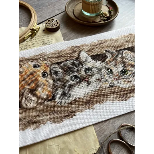 Kreuzstich-Set "Flauschiges Trio" 35 х 14,5 cm SANP-69