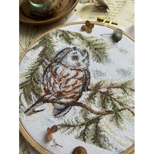 Cross stitch kit "Little Owl" 20x15 cm SANS-73