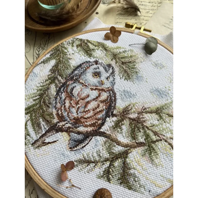 Cross stitch kit "Little Owl" 20x15 cm SANS-73