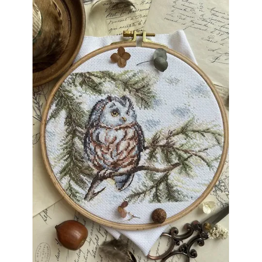 Cross stitch kit "Little Owl" 20x15 cm SANS-73