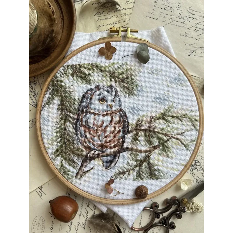 Cross stitch kit "Little Owl" 20x15 cm SANS-73