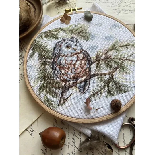 Cross stitch kit "Little Owl" 20x15 cm SANS-73